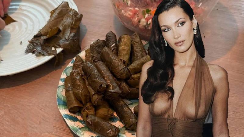 Bella Hadid yaprak sarma sardı